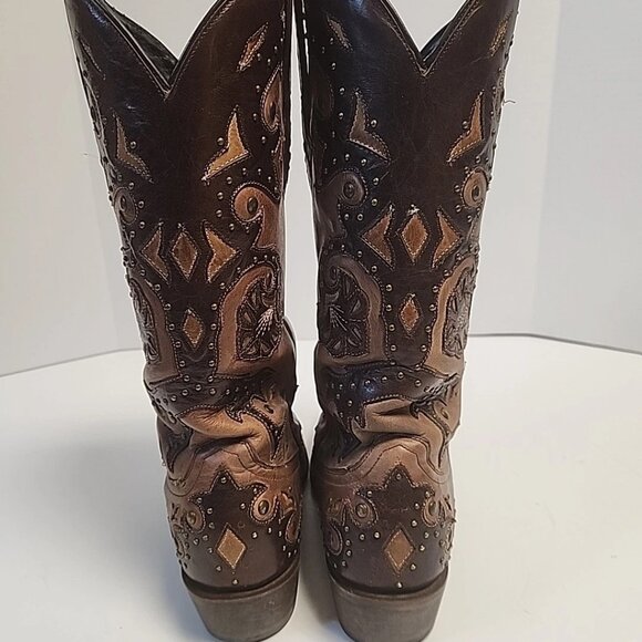 Lucchese Womens Studded Fiona Scarlet Western Boots M5015 Size 9.5 - Picture 7 of 10